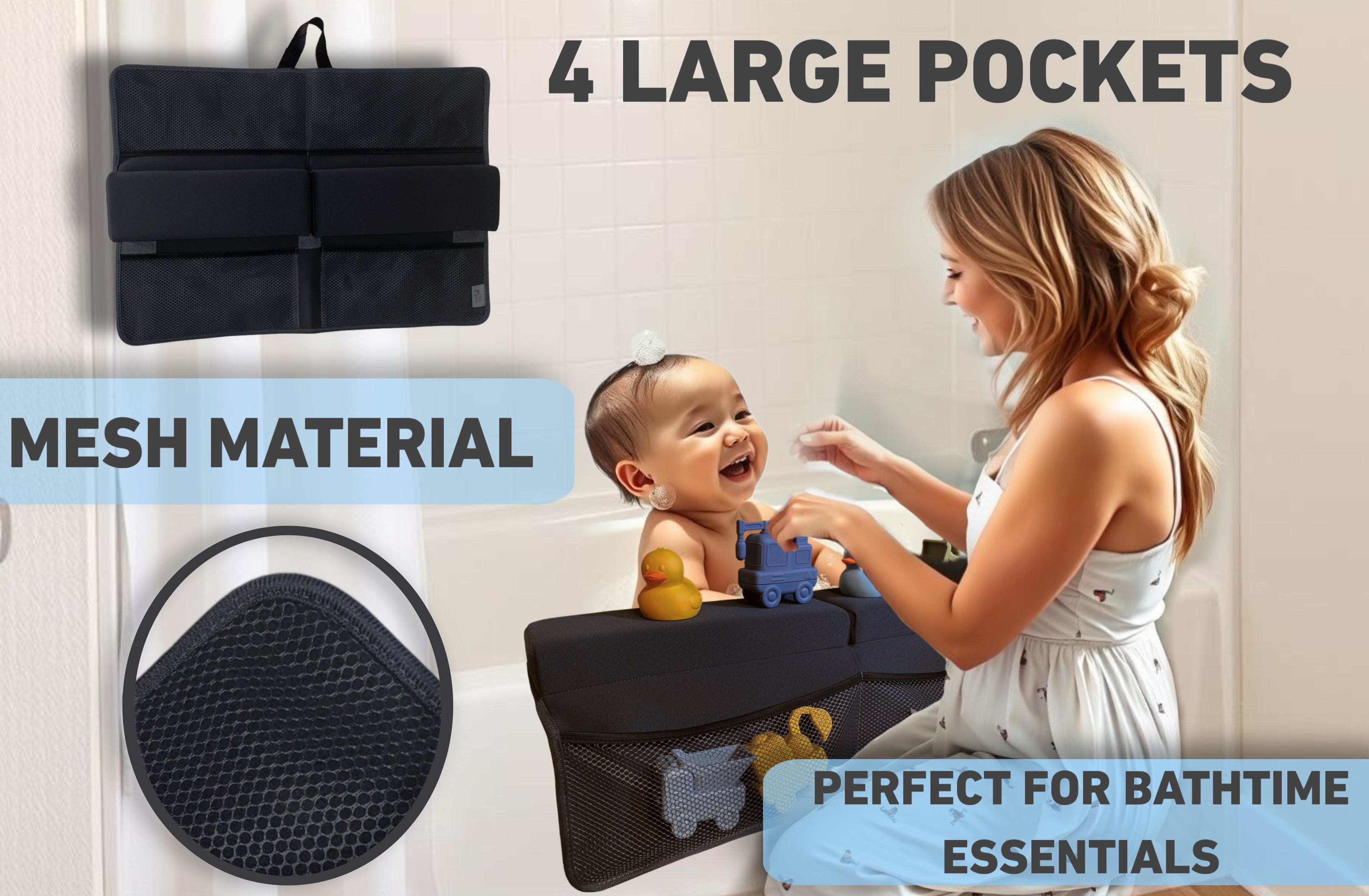 Bath Toy Organizer | Kneeler & Elbow Rest Pad Set